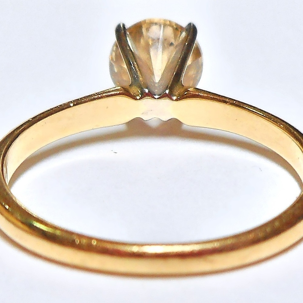 1.27ctw Champagne Diamond Solitaire Ladies Engagement Gold Ring w/ Gift Box - Picture 7 of 14